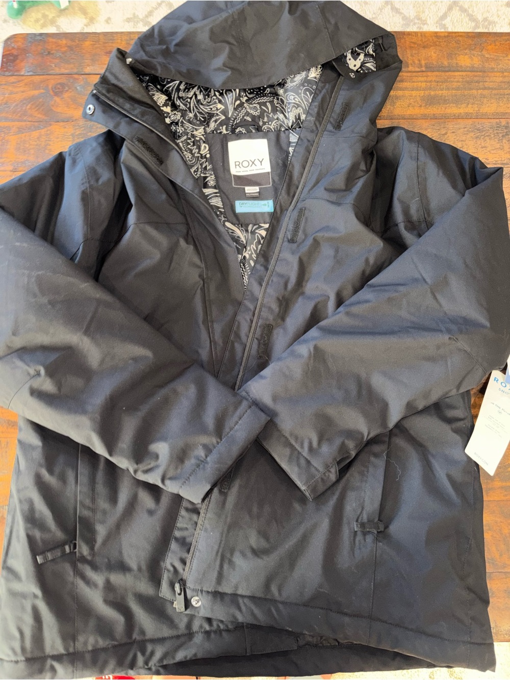 Roxy women’s Black Insulated Ski Jacket XXL NWT - Picture 8 of 11